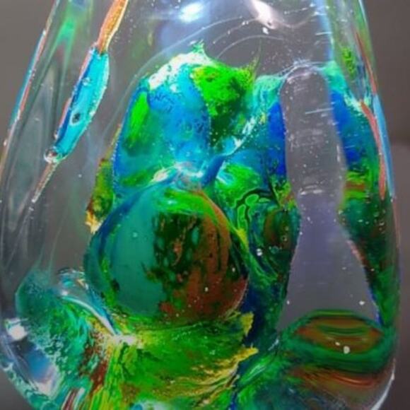 Vintage Murano Paperweight Ocean Fish Coral Reef Handblown Art Glass Sea Aquatic - Picture 8 of 12